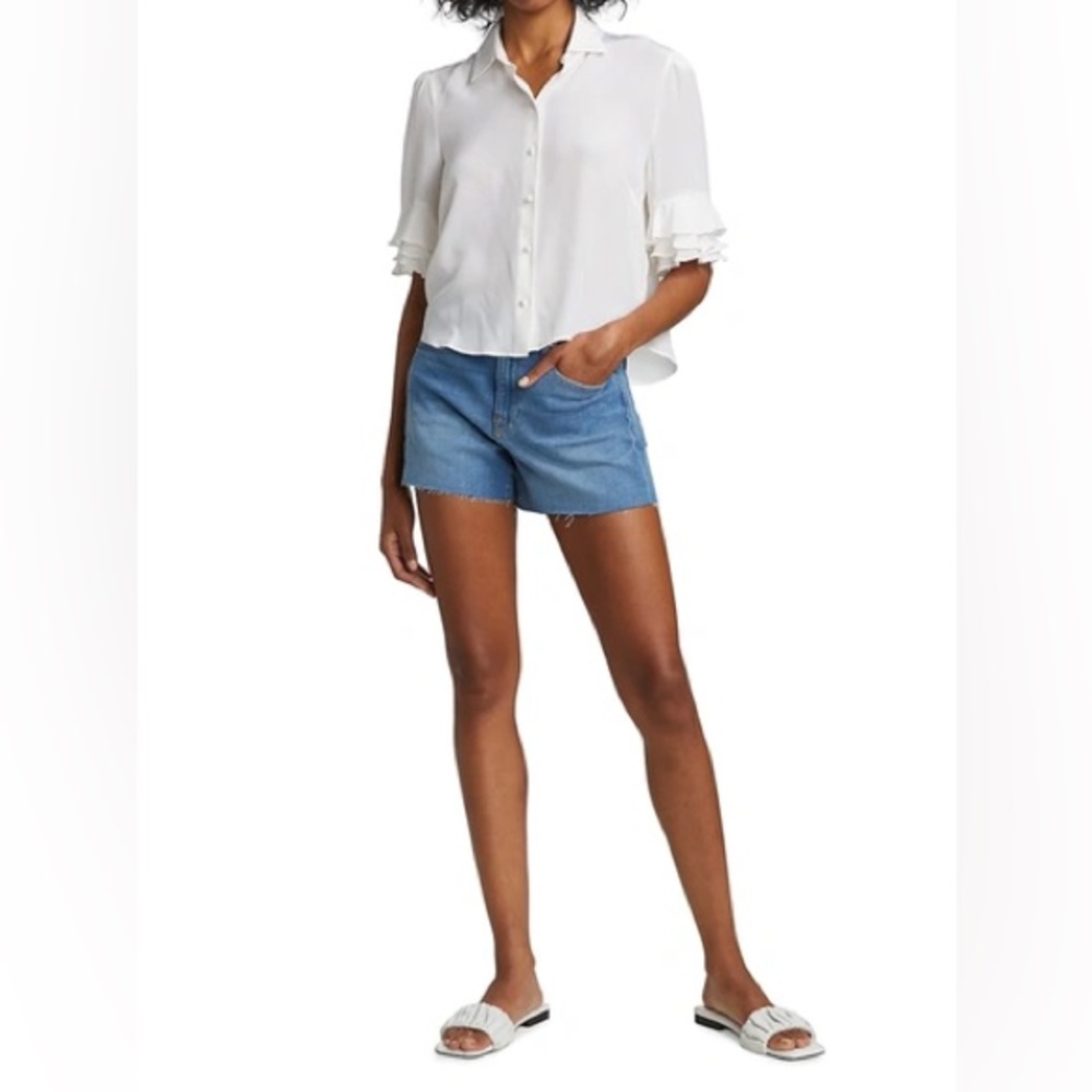 NWT FRAME Le Brigette Denim raw edge shorts